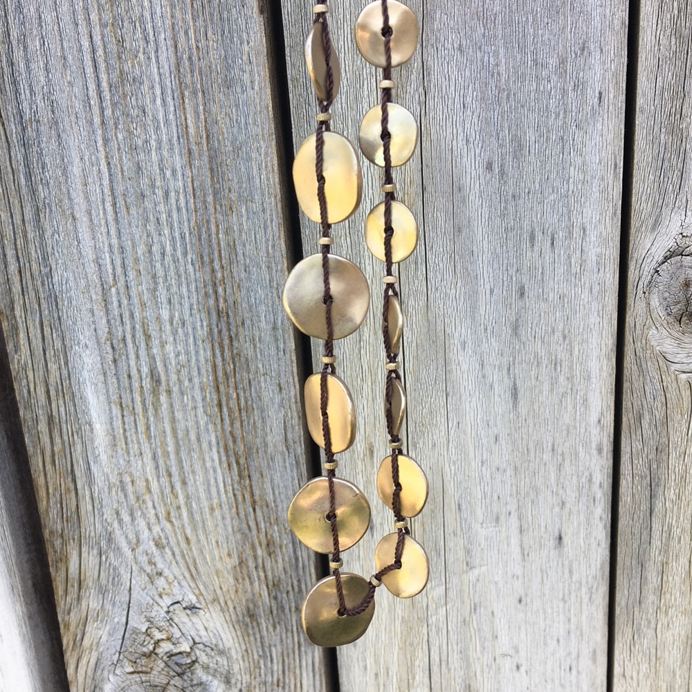 Chico’s Gold Tone Disk Coin Necklace - Picture 7 of 10